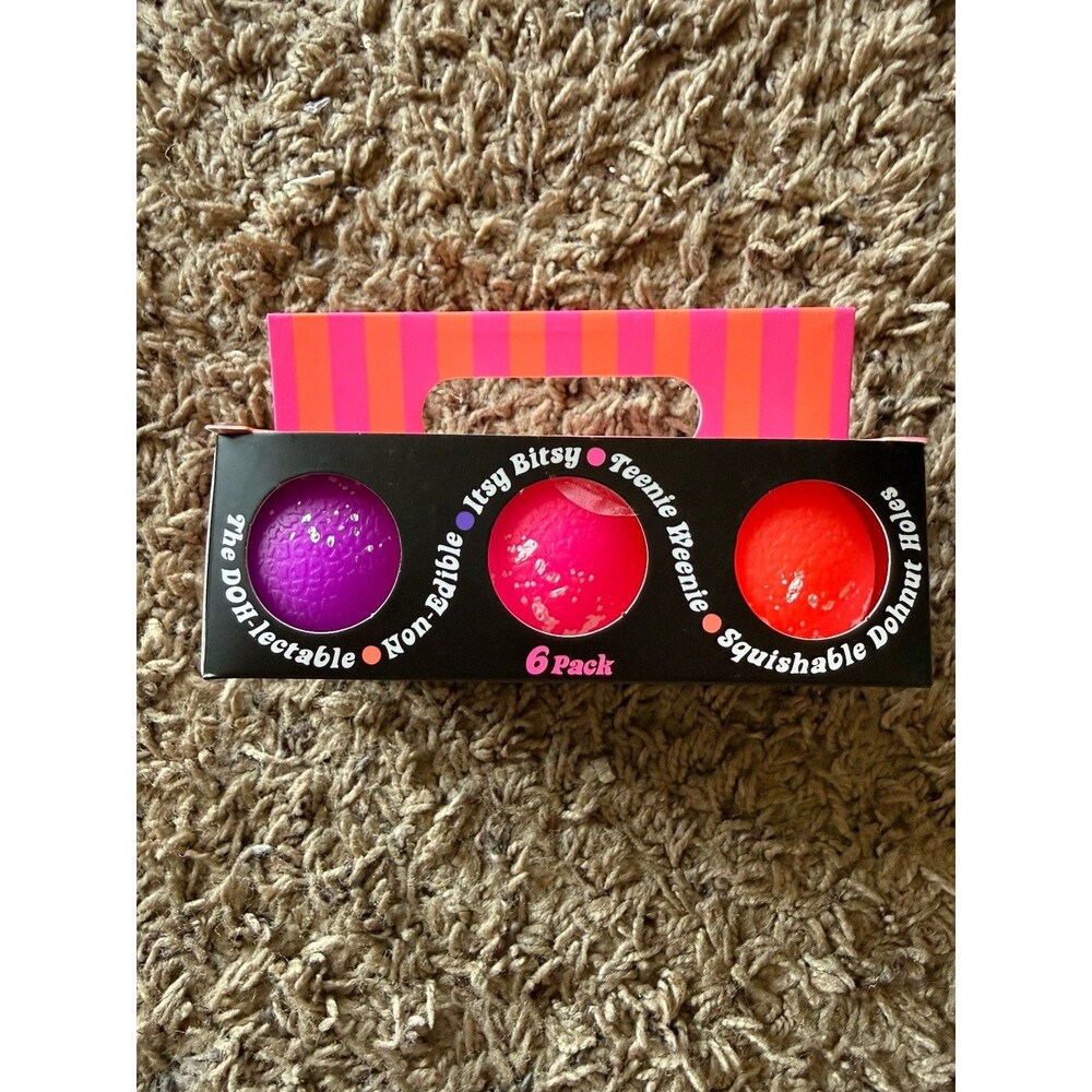 NEW SCHYLLING AUTHENTIC NeeDoh 6 Pack Of Squishy Nee Doh Dohnut Hole Doughnut